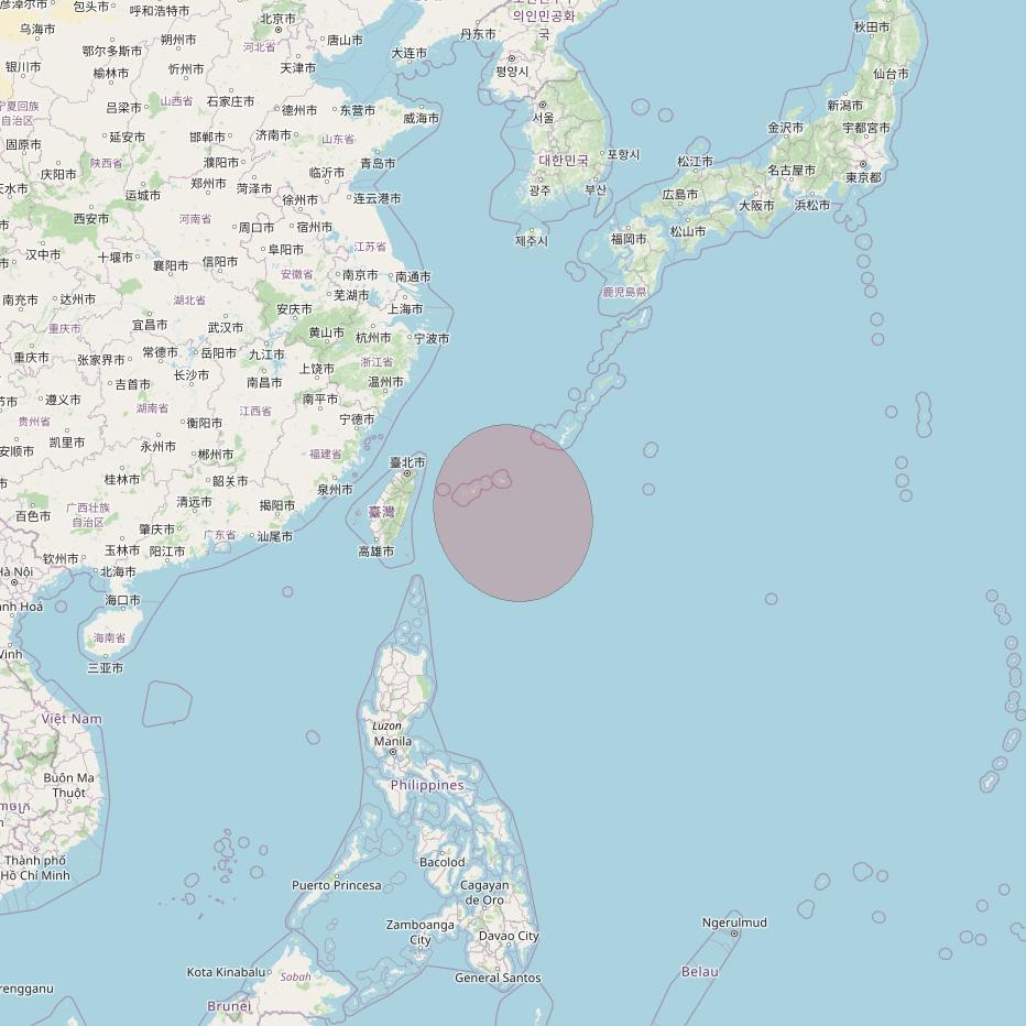 APSTAR 6D at 134° E downlink Ku-band S20 User Spot beam coverage map