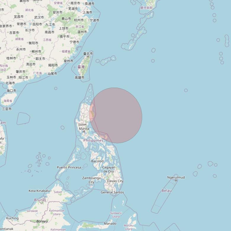 APSTAR 6D at 134° E downlink Ku-band S33 User Spot beam coverage map