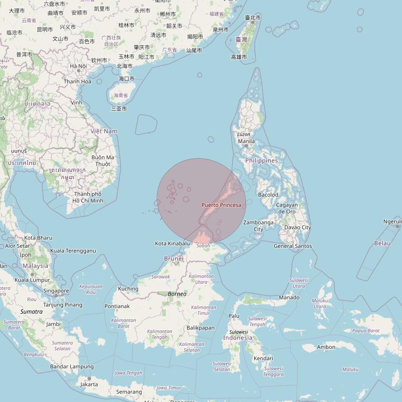 APSTAR 6D at 134° E downlink Ku-band S35 User Spot beam coverage map