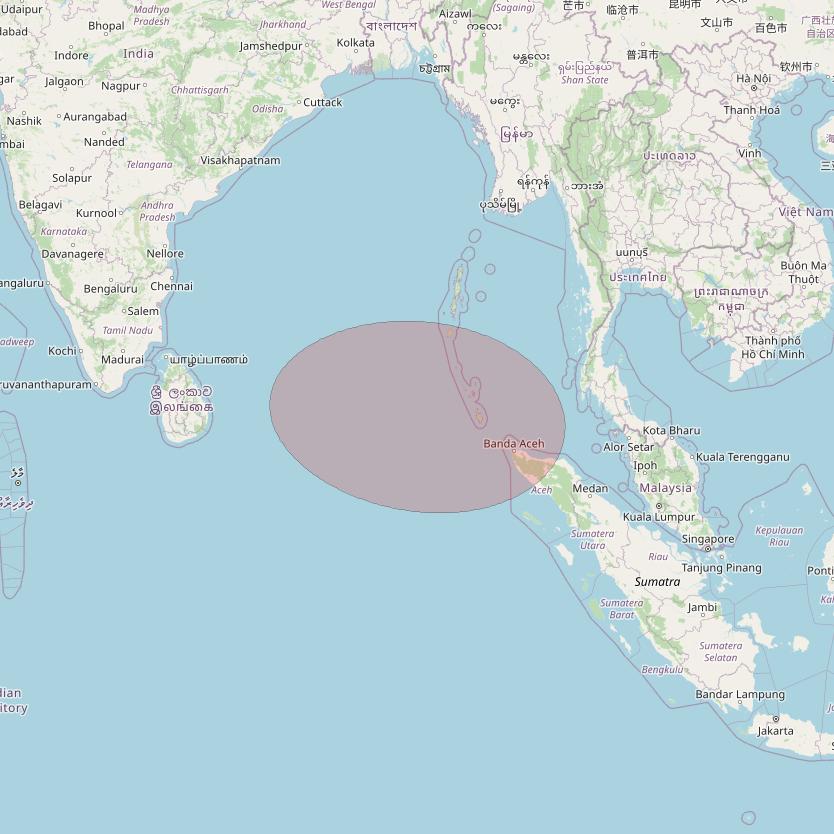 APSTAR 6D at 134° E downlink Ku-band S43 User Spot beam coverage map