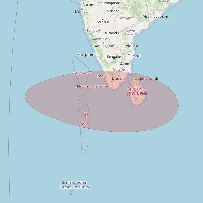 APSTAR 6D at 134° E downlink Ku-band S44 User Spot beam coverage map