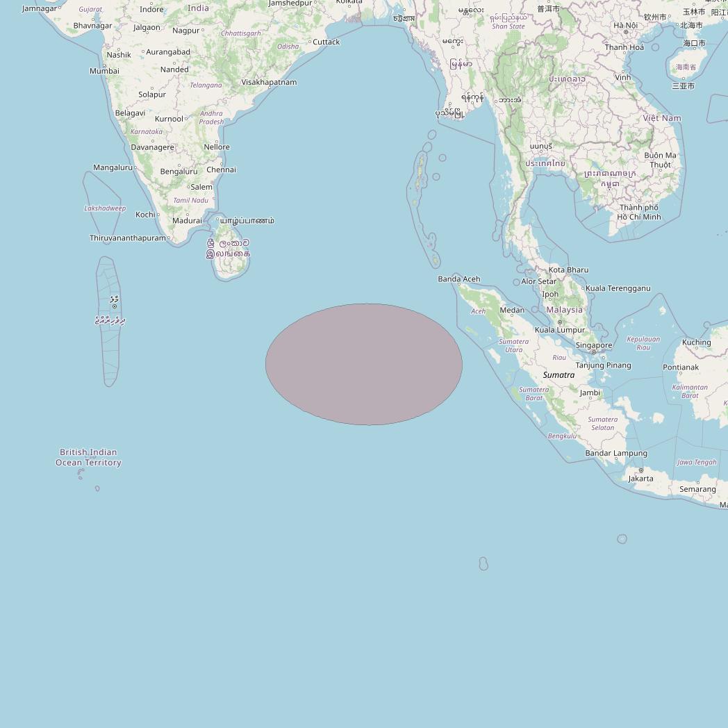 APSTAR 6D at 134° E downlink Ku-band S48 User Spot beam coverage map