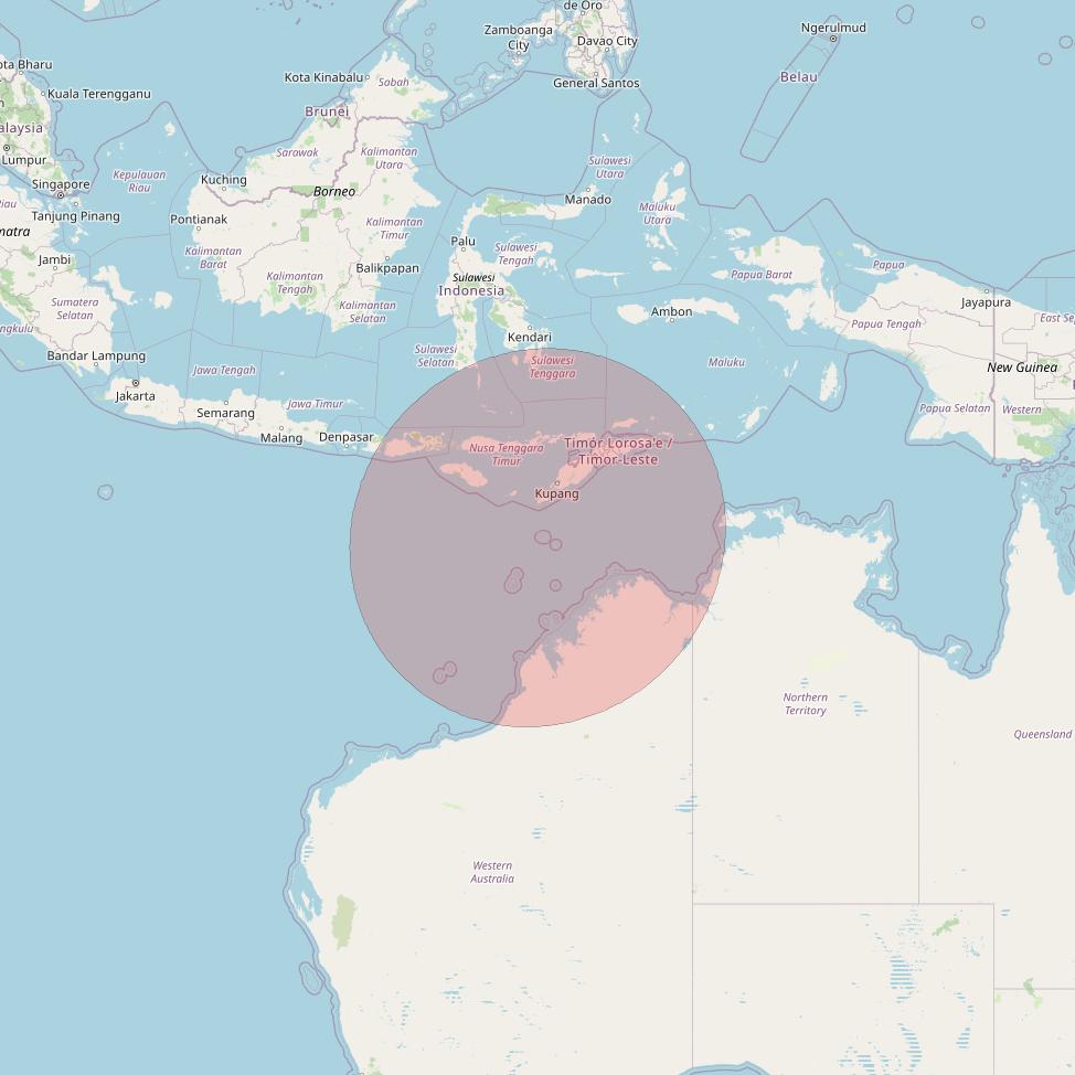 APSTAR 6D at 134° E downlink Ku-band S60 User Spot beam coverage map