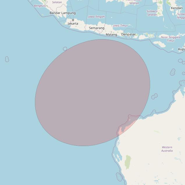 APSTAR 6D at 134° E downlink Ku-band S61 User Spot beam coverage map