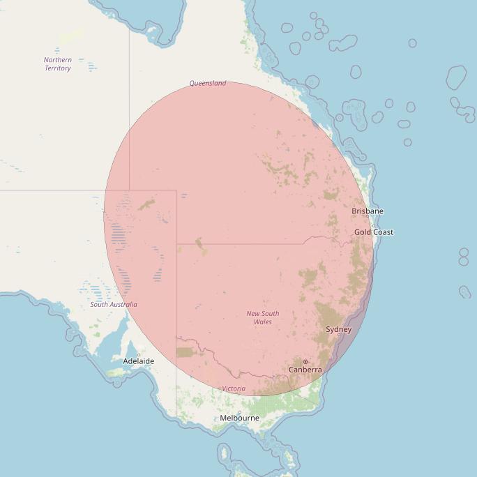 APSTAR 6D at 134° E downlink Ku-band S66 User Spot beam coverage map