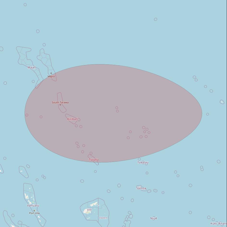 APSTAR 6D at 134° E downlink Ku-band S89 User Spot beam coverage map