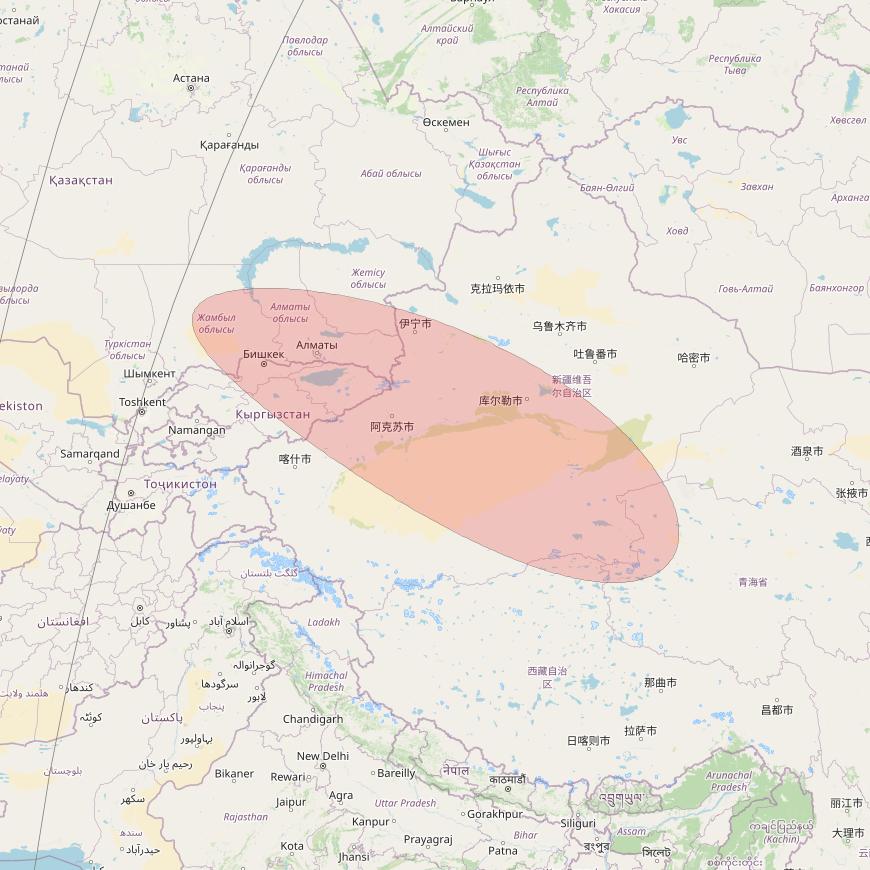 APSTAR 6D at 134° E downlink Ku-band S90 User Spot beam coverage map