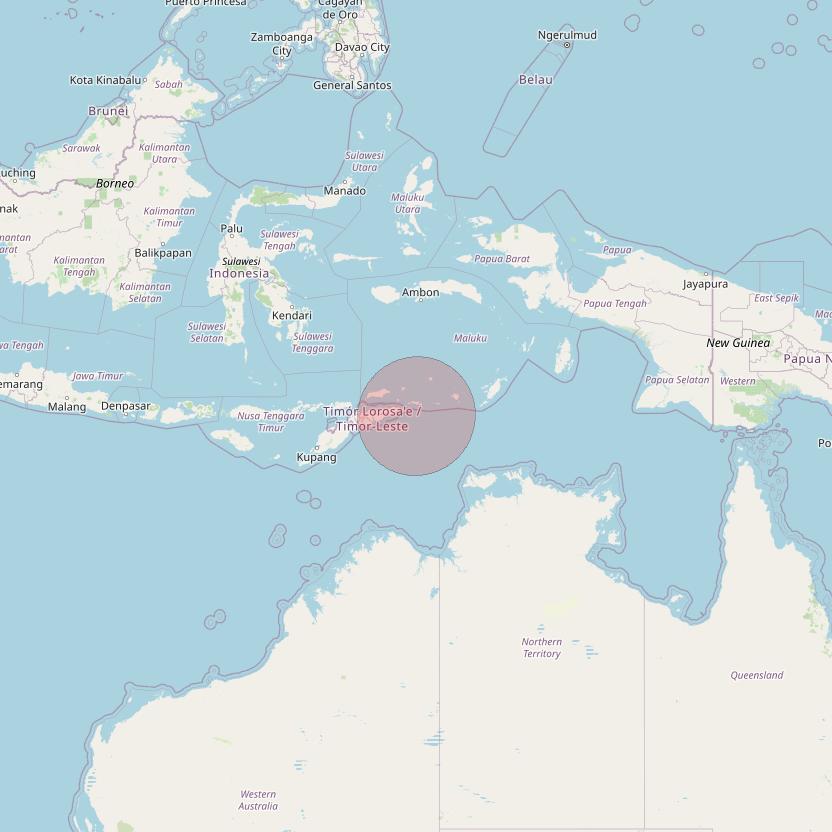 APSTAR 6E at 134&deg; E downlink Ku-band Spot20 User Spot beam coverage map