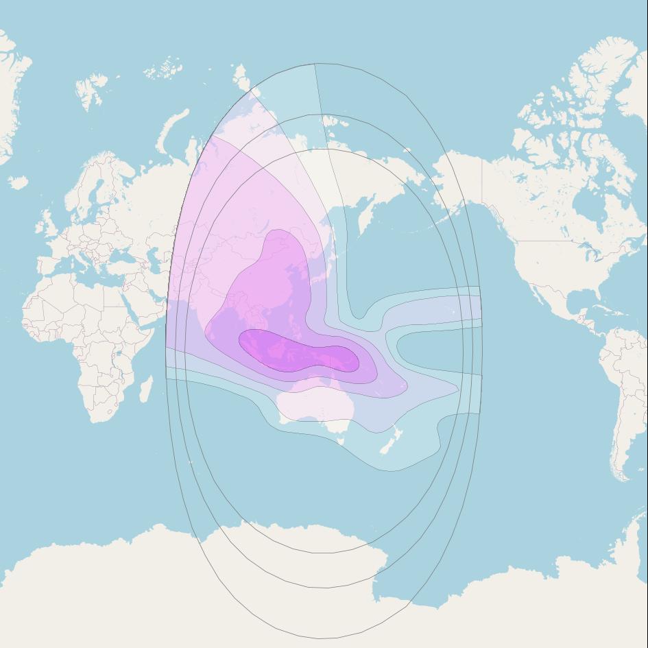 Telstar 18V at 138° E downlink C-band Asia, Australia and the Pacific coverage map