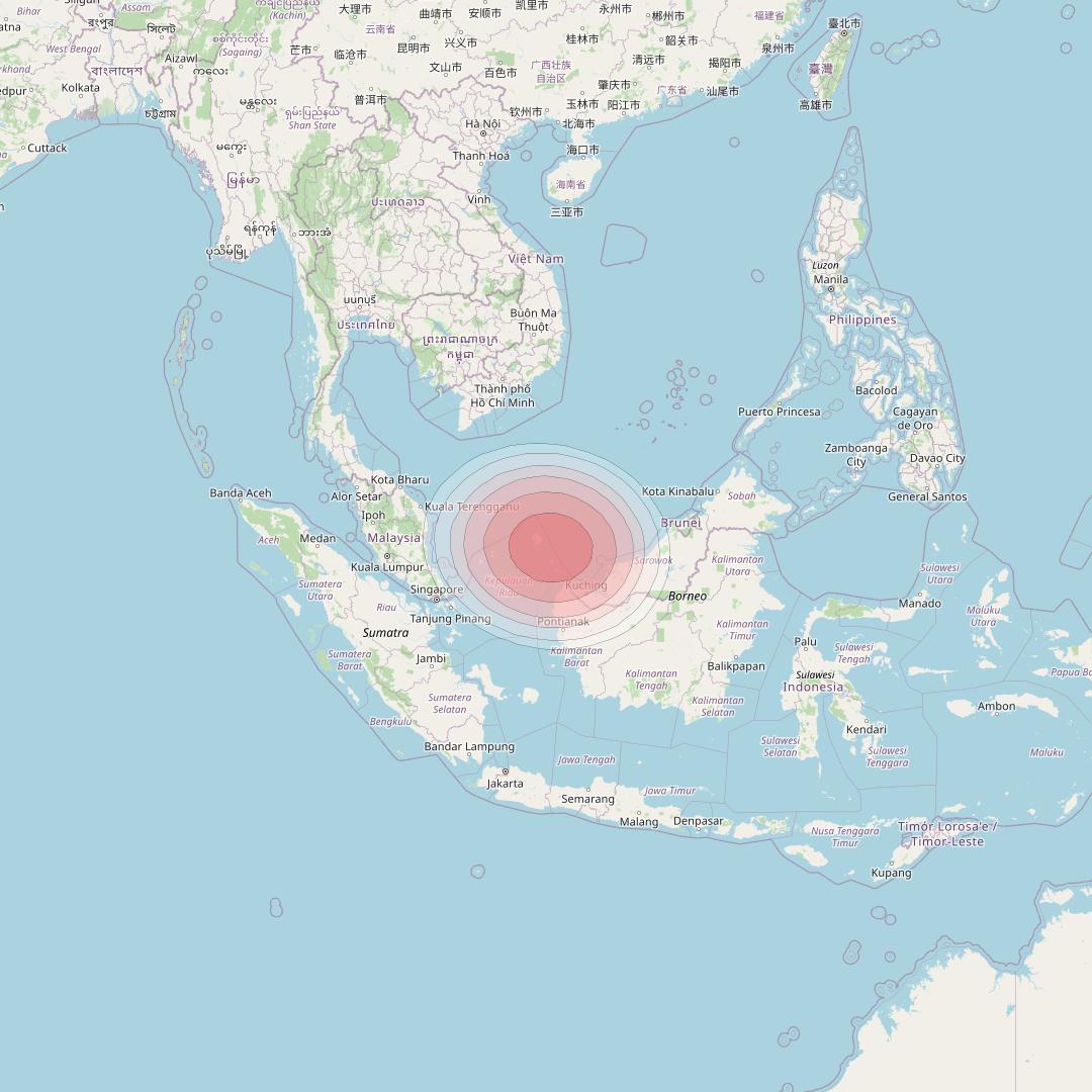 Telstar 18V at 138° E downlink Ku-band HTS02TX Spot beam coverage map