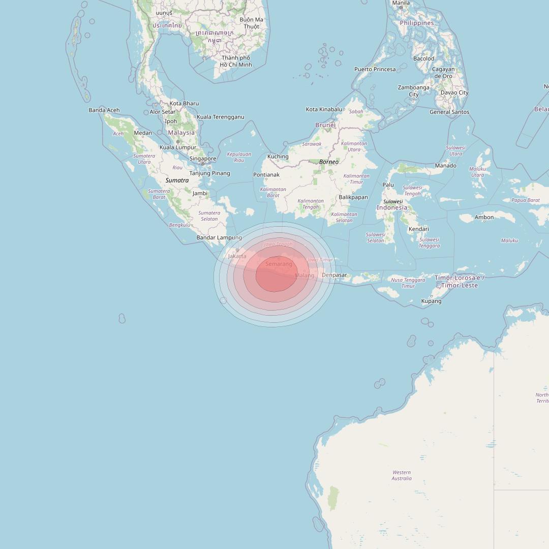 Telstar 18V at 138° E downlink Ku-band HTS10TX Spot beam coverage map