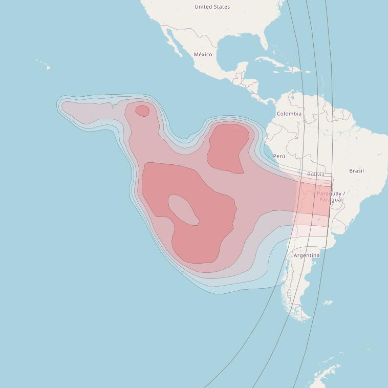 Eutelsat 139 West A at 139° W downlink Ku-band South Pacific beam coverage map