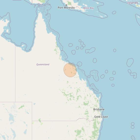 NBN-Co 1A at 140° E downlink Ka-band 03 (Townsville) narrow spot beam coverage map