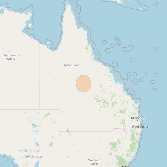 NBN-Co 1A at 140° E downlink Ka-band 05 narrow spot beam coverage map