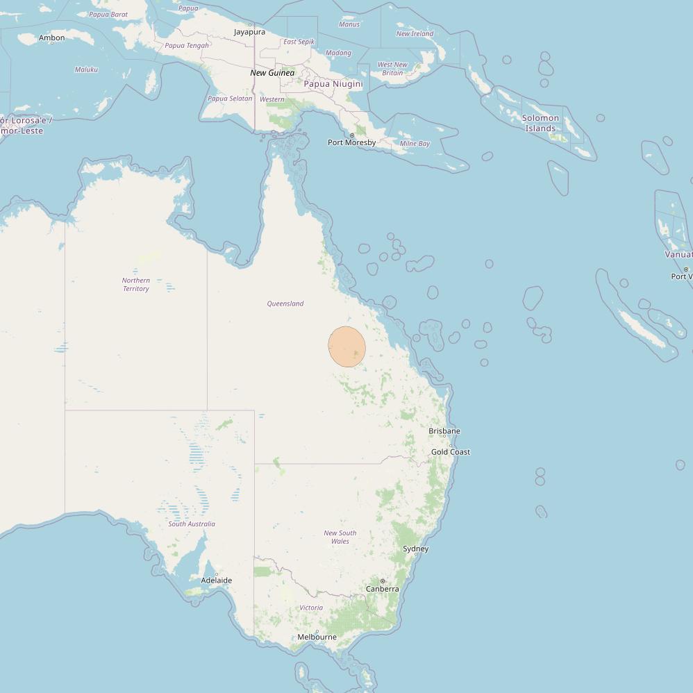 NBN-Co 1A at 140° E downlink Ka-band 06 narrow spot beam coverage map