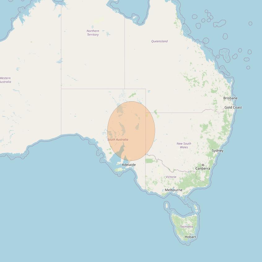 NBN-Co 1A at 140° E downlink Ka-band 100 wide spot beam coverage map