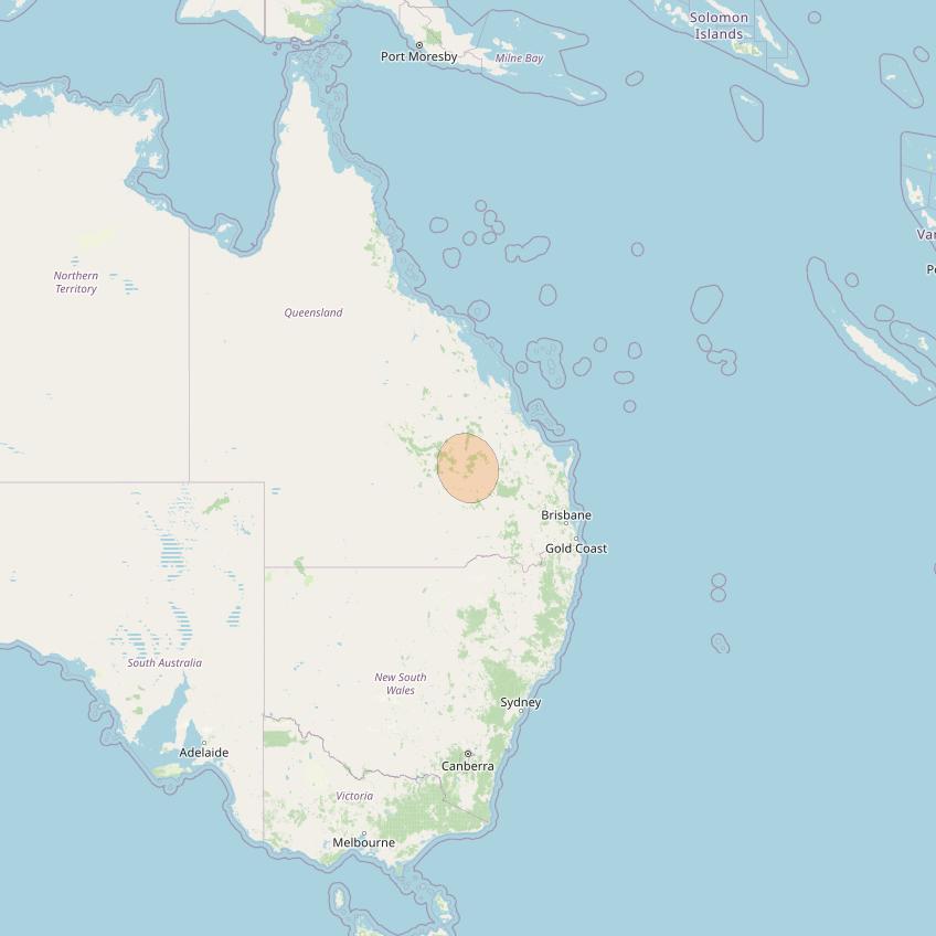 NBN-Co 1A at 140° E downlink Ka-band 14 narrow spot beam coverage map