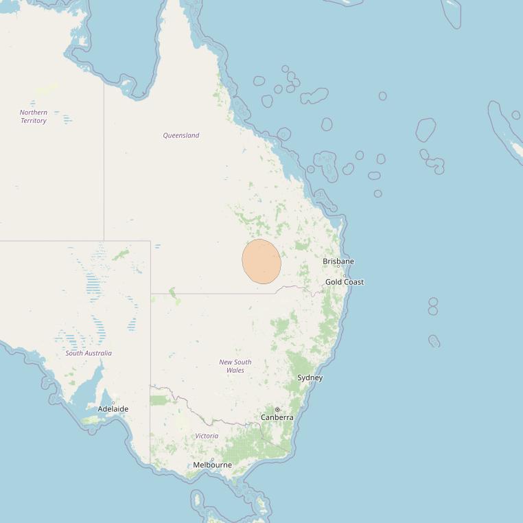 NBN-Co 1A at 140° E downlink Ka-band 18 narrow spot beam coverage map