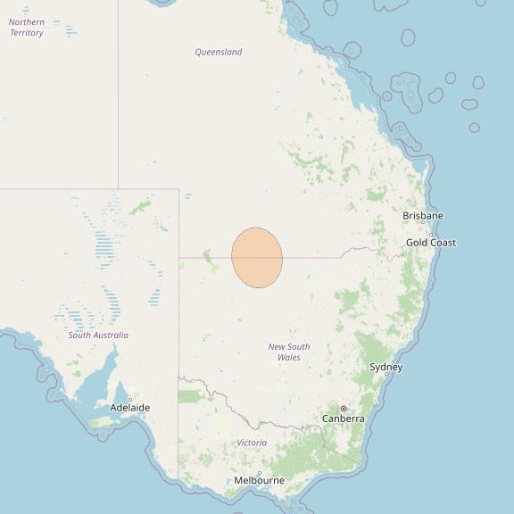 NBN-Co 1A at 140° E downlink Ka-band 21 narrow spot beam coverage map