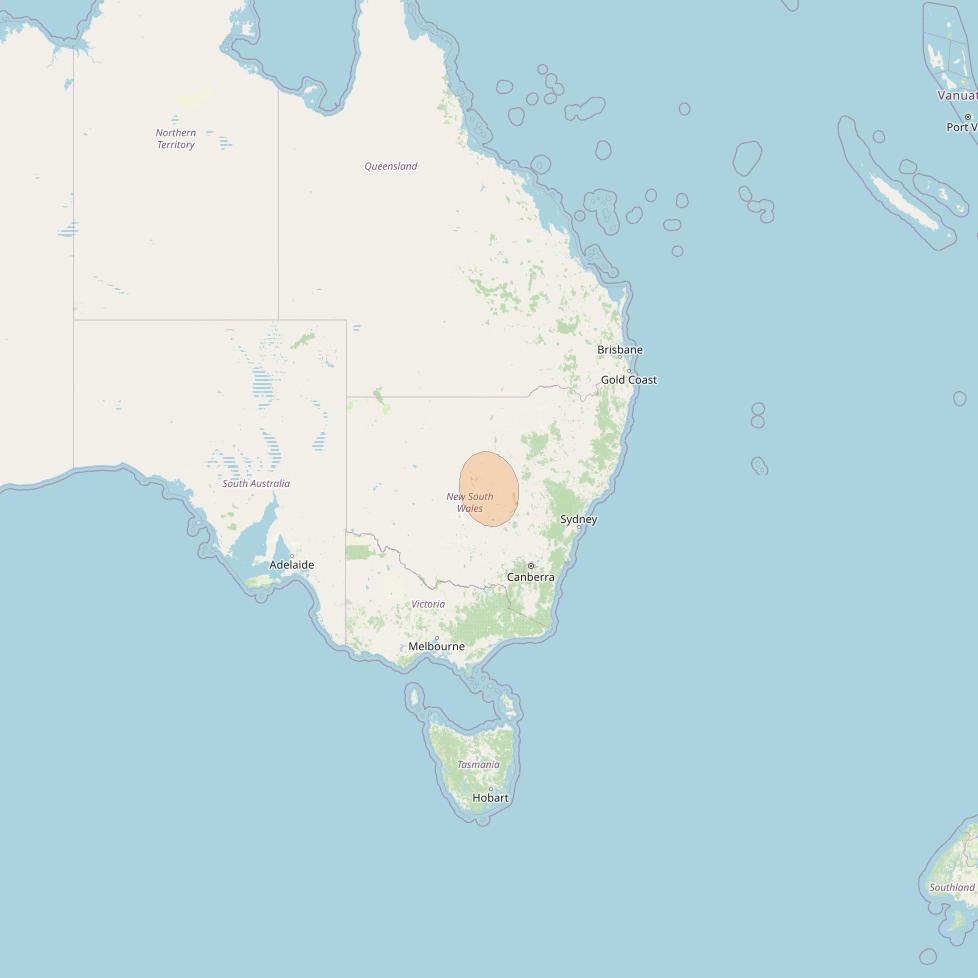 NBN-Co 1A at 140° E downlink Ka-band 32 narrow spot beam coverage map