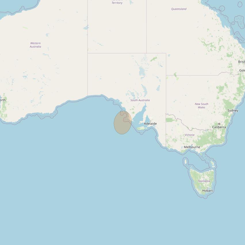 NBN-Co 1A at 140° E downlink Ka-band 35 (Port Lincoln) narrow spot beam coverage map