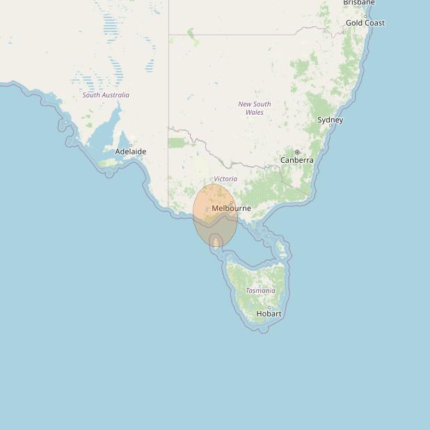 NBN-Co 1A at 140° E downlink Ka-band 51 (Geelong) narrow spot beam coverage map