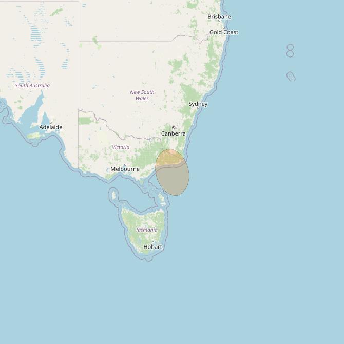 NBN-Co 1A at 140° E downlink Ka-band 53 narrow spot beam coverage map