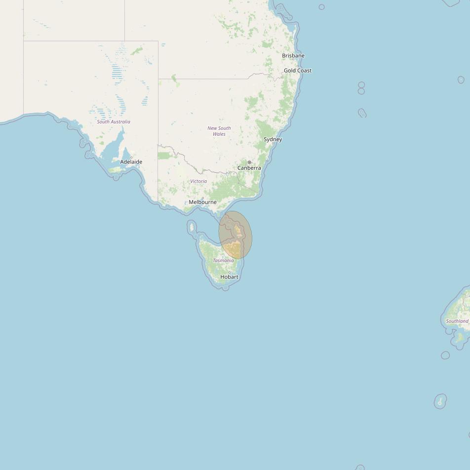 NBN-Co 1A at 140° E downlink Ka-band 55 narrow spot beam coverage map