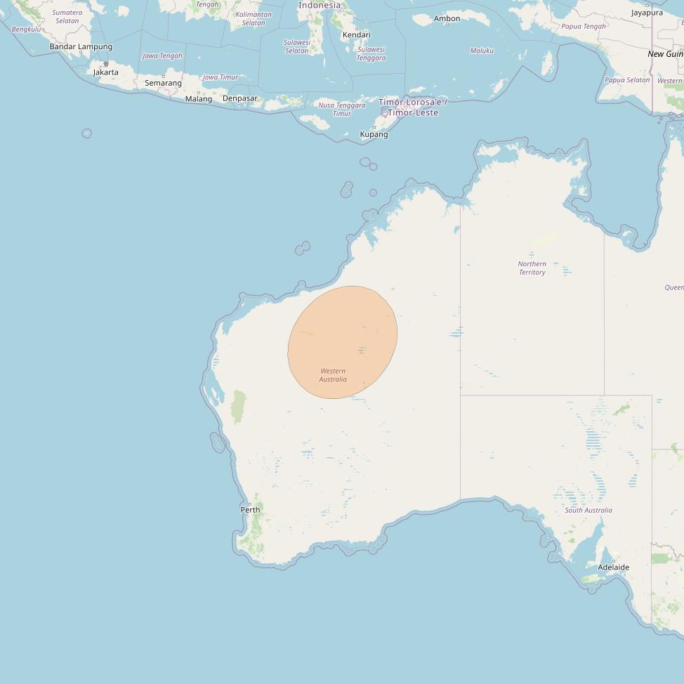 NBN-Co 1A at 140° E downlink Ka-band 87 wide spot beam coverage map