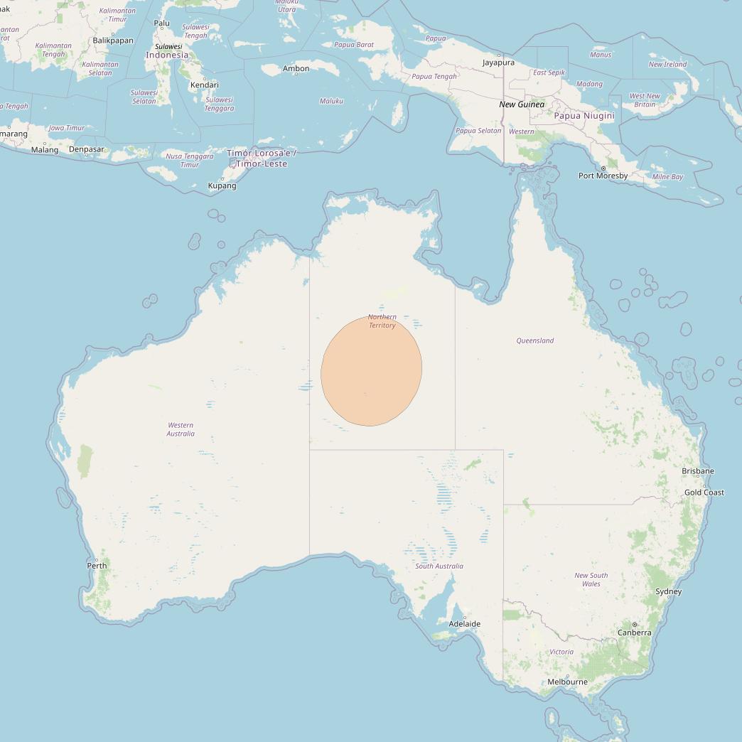 NBN-Co 1A at 140° E downlink Ka-band 89 wide spot beam coverage map