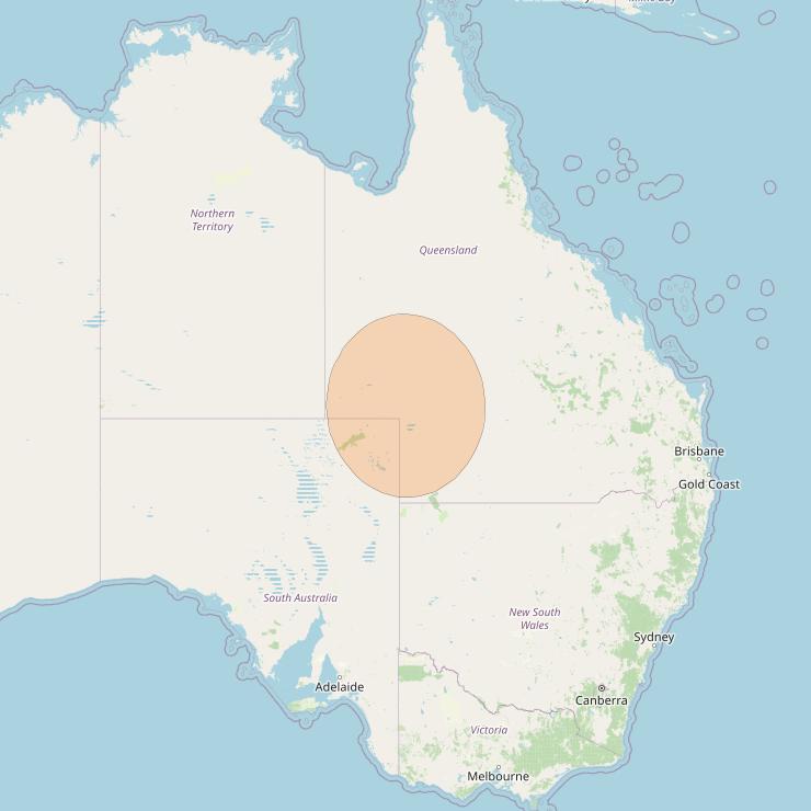 NBN-Co 1A at 140° E downlink Ka-band 96 wide spot beam coverage map