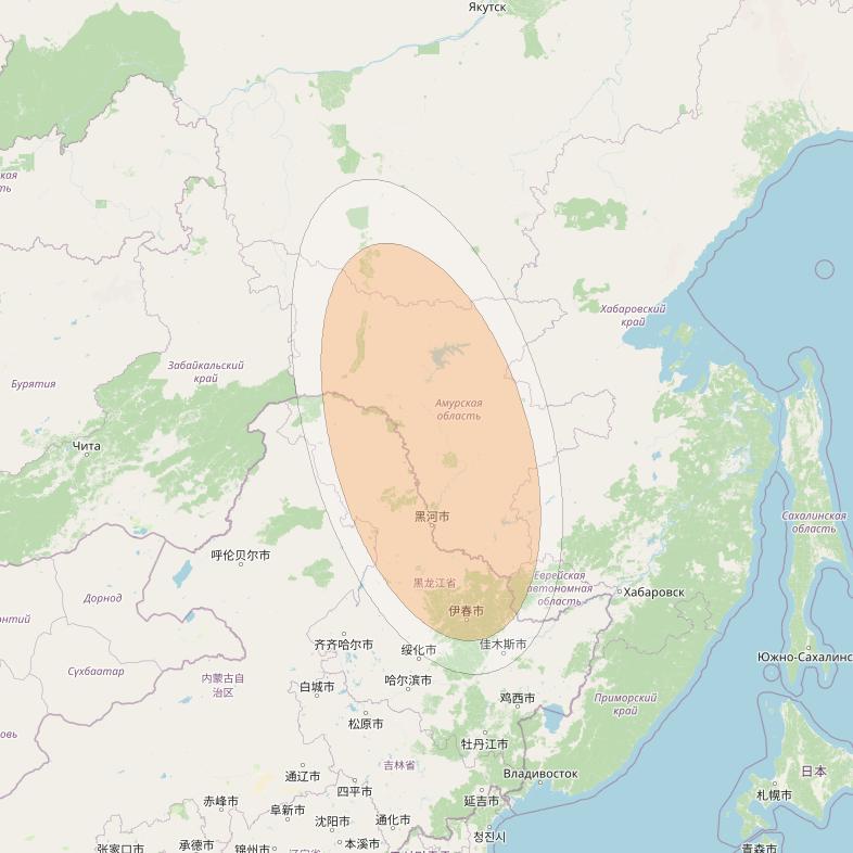 Express AM5 at 140° E downlink Ka-band Spot 06 beam coverage map