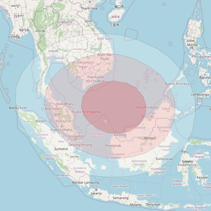 Express AM5 at 140° E downlink Ku-band Steerable beam coverage map