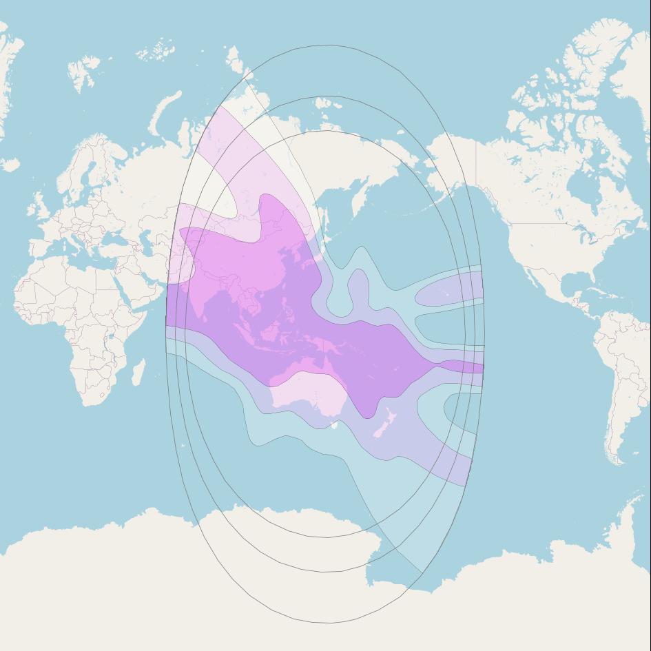 APSTAR 9 at 142° E downlink C-band AP beam coverage map