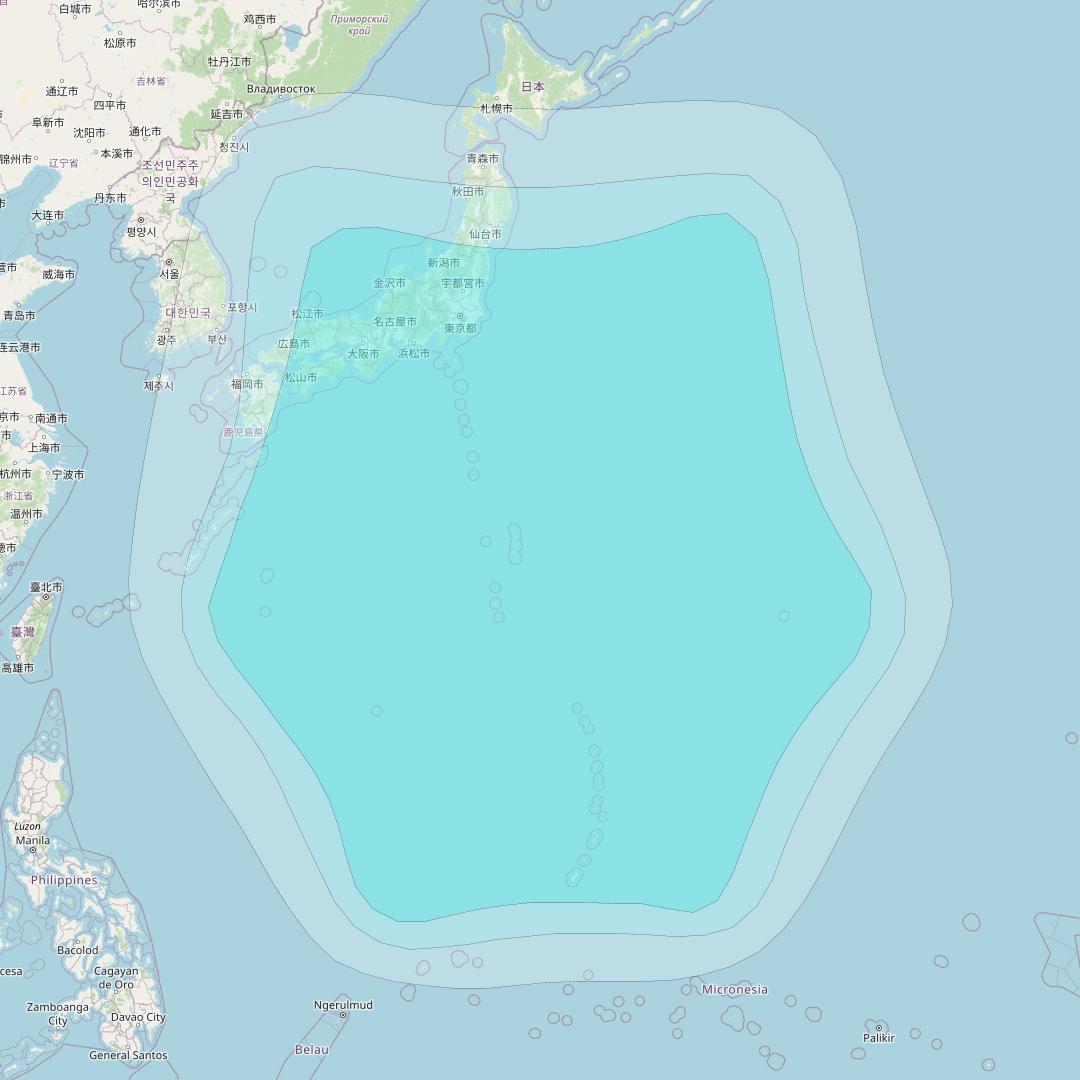 Inmarsat-4F2 at 143&deg; E downlink L-band F2R011 Regional Spot beam coverage map