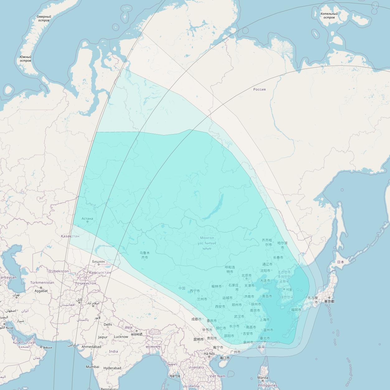 Inmarsat-4F2 at 143&deg; E downlink L-band F2R016 Regional Spot beam coverage map