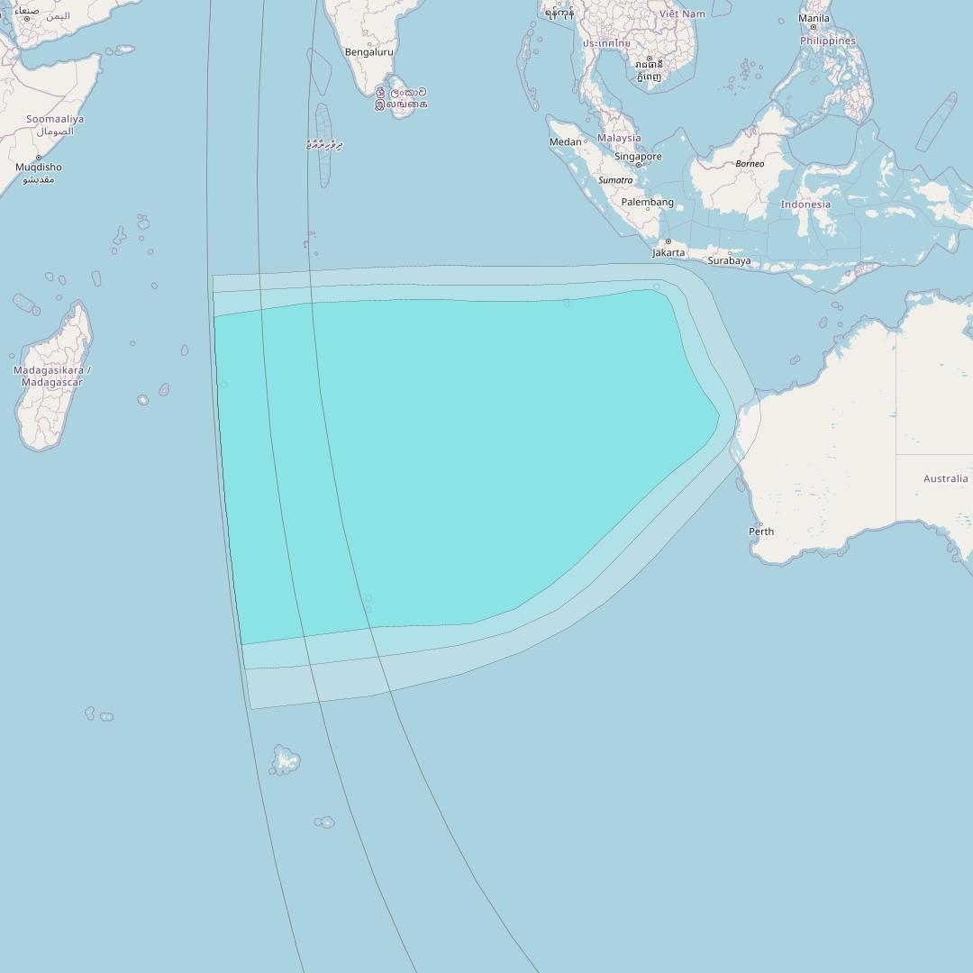 Inmarsat-4F2 at 143&deg; E downlink L-band F2R017 Regional Spot beam coverage map