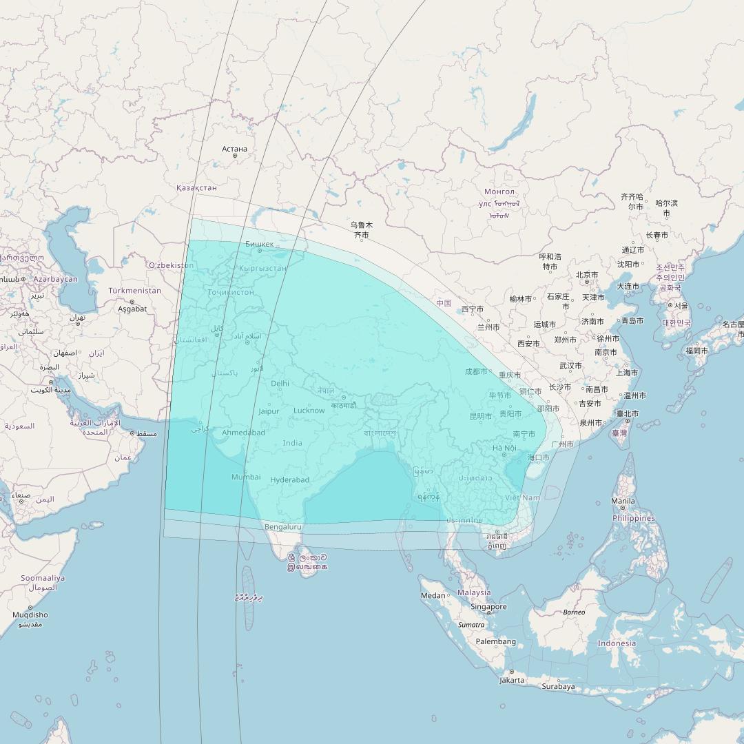 Inmarsat-4F2 at 143&deg; E downlink L-band F2R019 Regional Spot beam coverage map