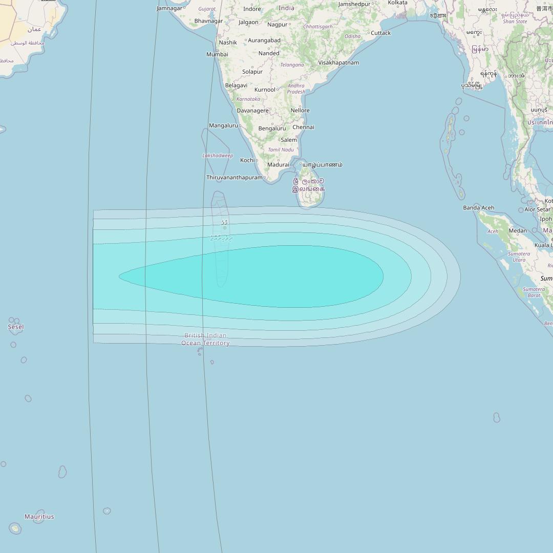 Inmarsat-4F2 at 143&deg; E downlink L-band F2S004 User Spot beam coverage map