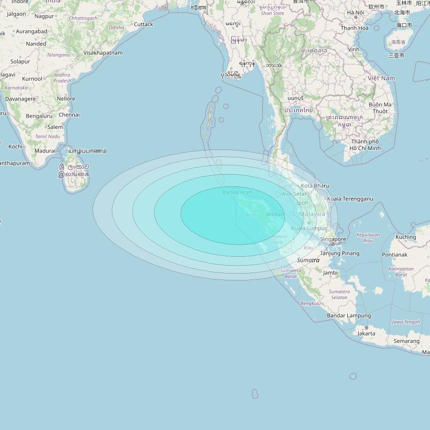 Inmarsat-4F2 at 143&deg; E downlink L-band F2S013 User Spot beam coverage map