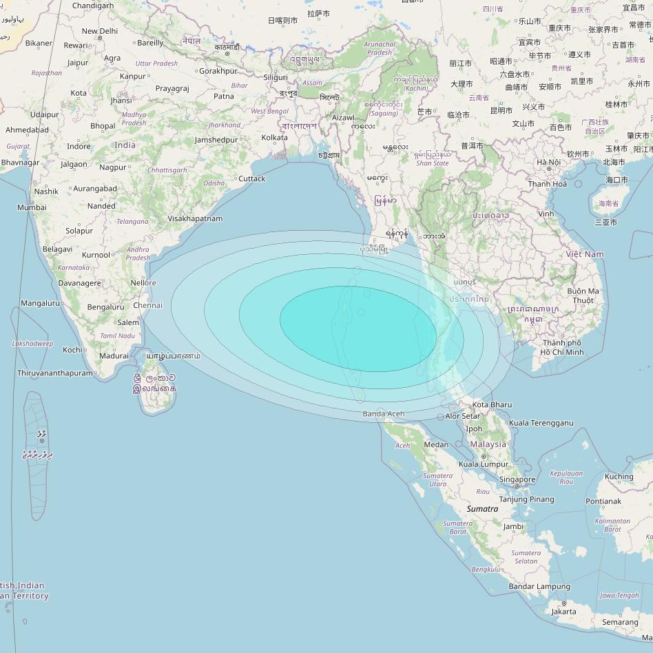 Inmarsat-4F2 at 143&deg; E downlink L-band F2S014 User Spot beam coverage map