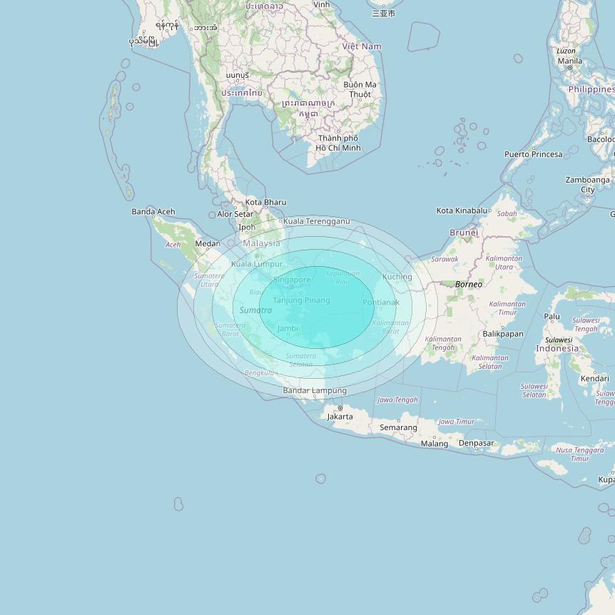 Inmarsat-4F2 at 143&deg; E downlink L-band F2S023 User Spot beam coverage map