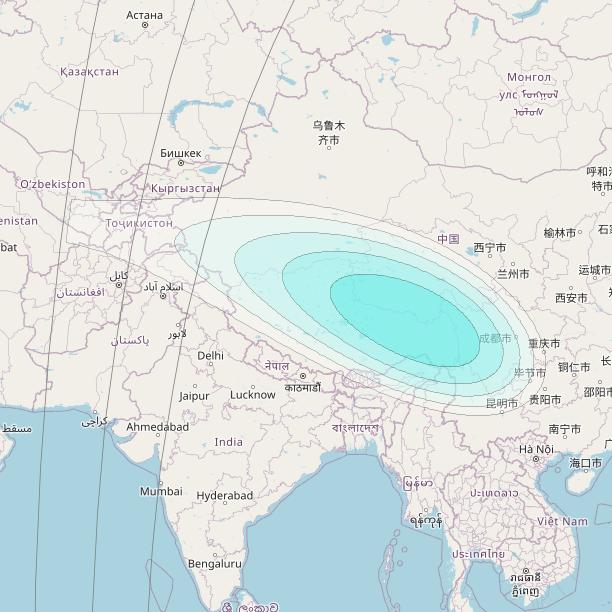 Inmarsat-4F2 at 143&deg; E downlink L-band F2S027 User Spot beam coverage map