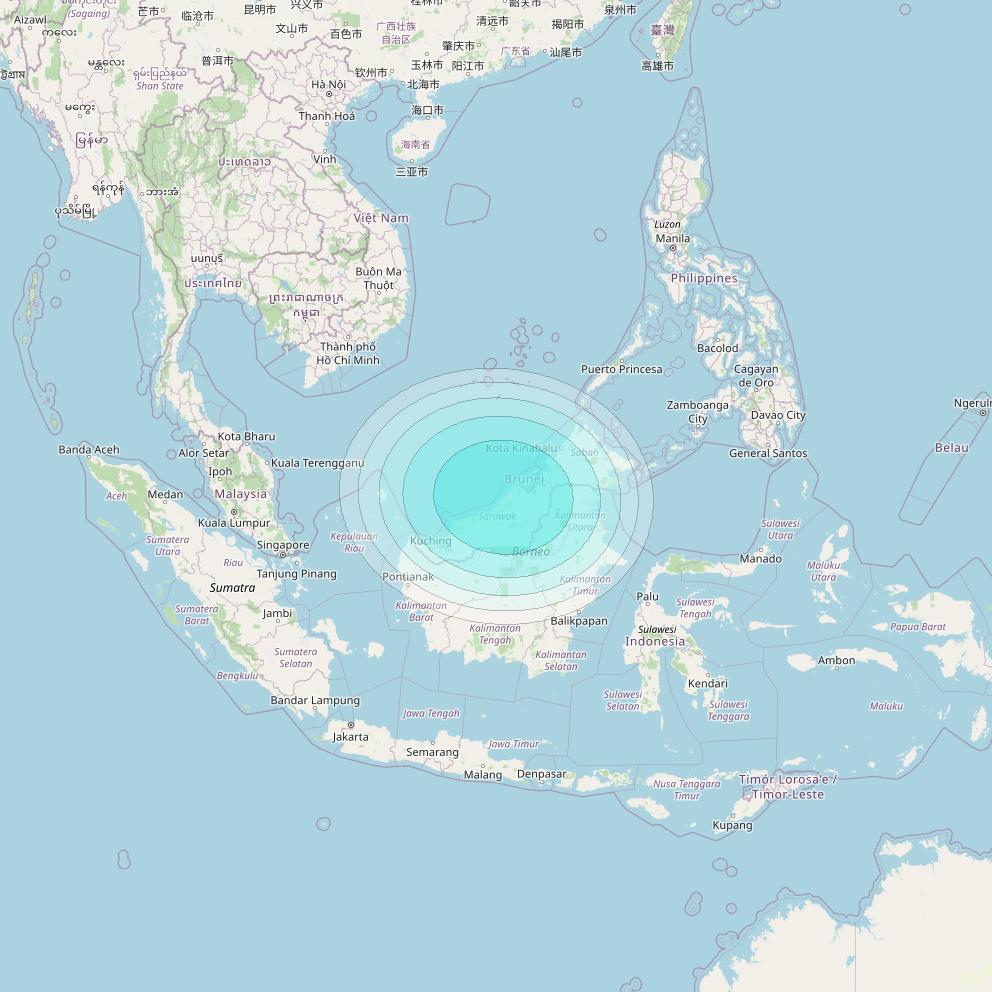 Inmarsat-4F2 at 143&deg; E downlink L-band F2S035 User Spot beam coverage map