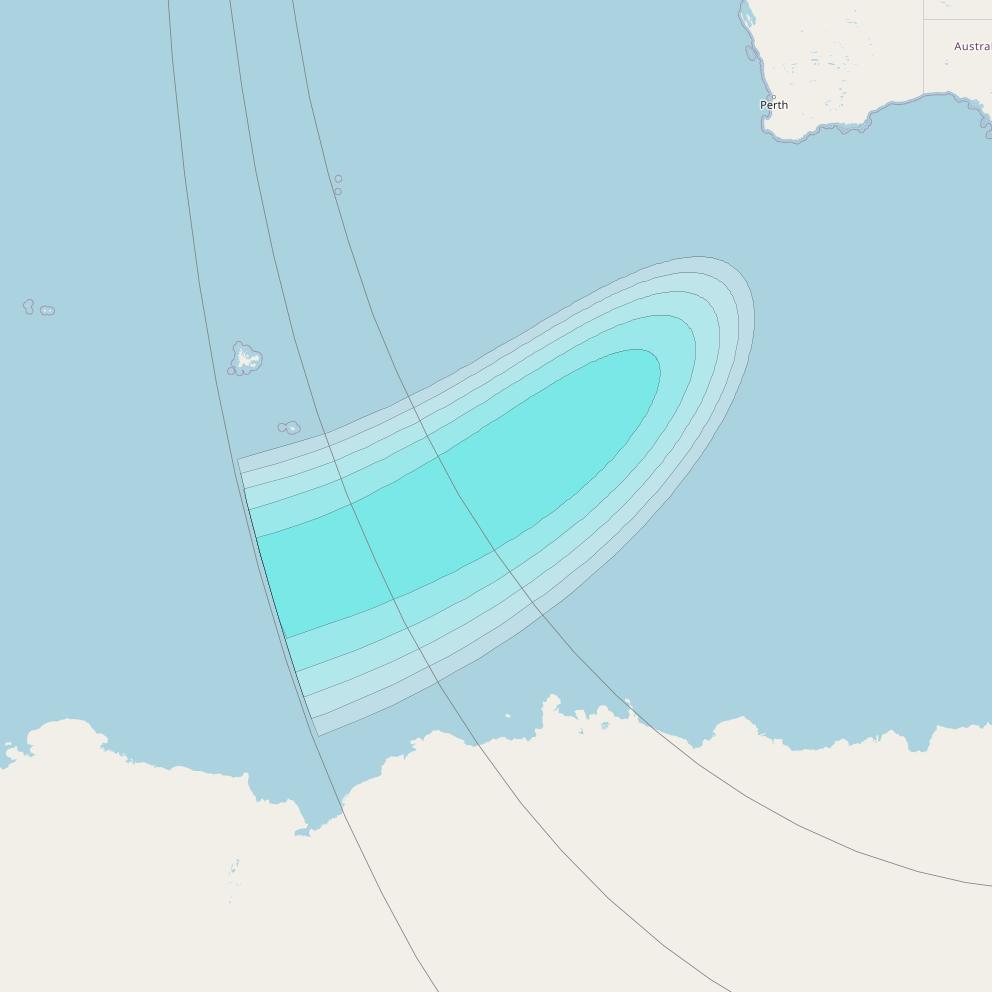 Inmarsat-4F2 at 143&deg; E downlink L-band F2S041 User Spot beam coverage map