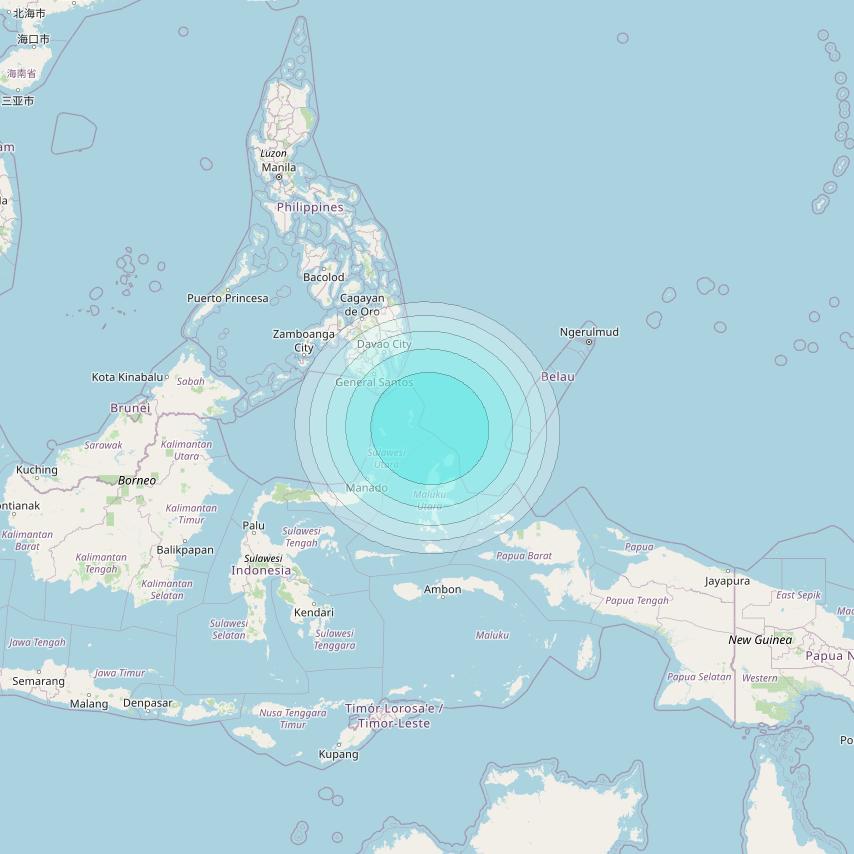Inmarsat-4F2 at 143&deg; E downlink L-band F2S061 User Spot beam coverage map