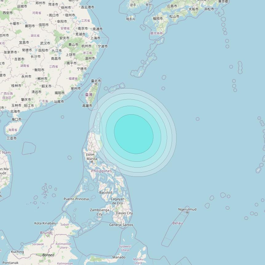 Inmarsat-4F2 at 143&deg; E downlink L-band F2S063 User Spot beam coverage map
