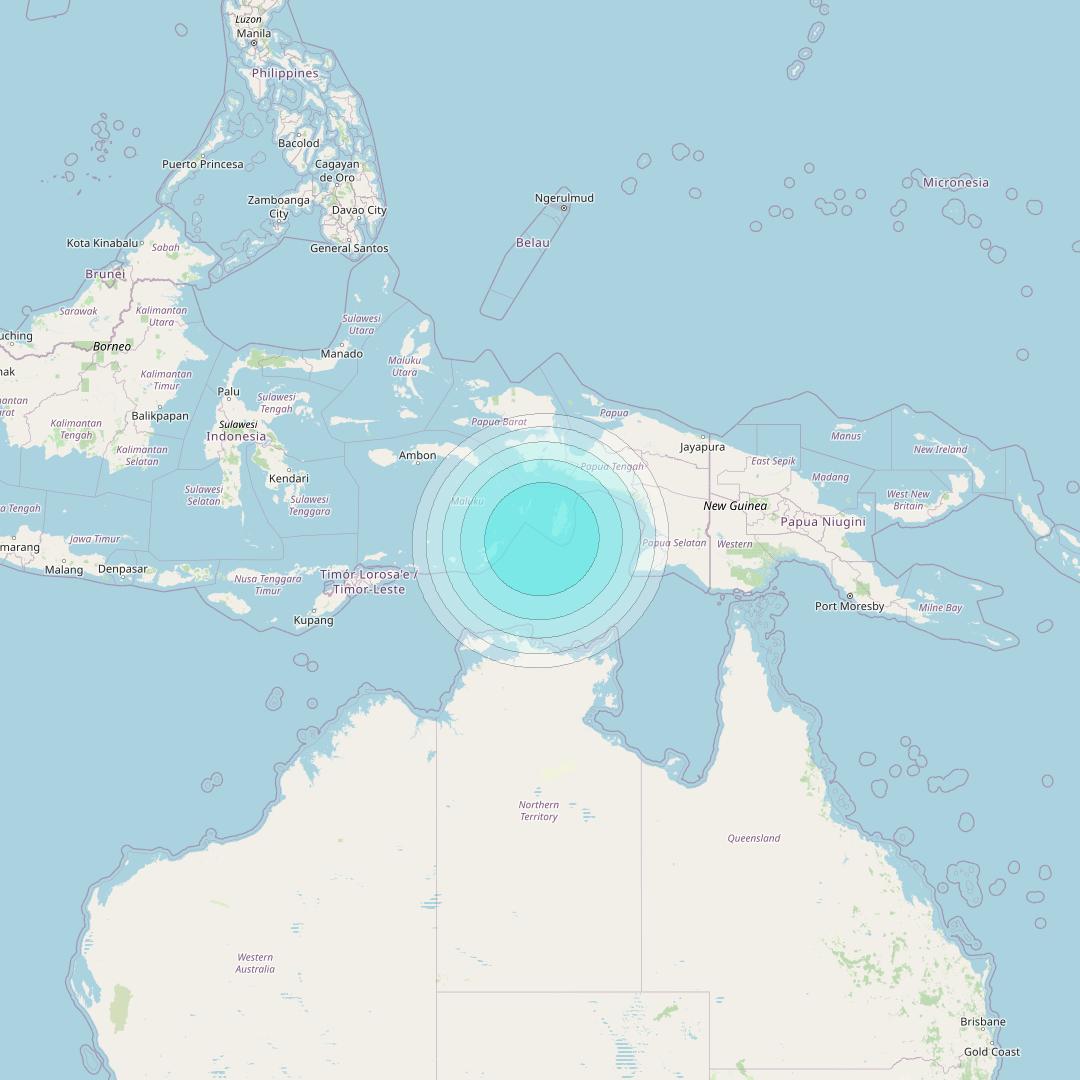Inmarsat-4F2 at 143&deg; E downlink L-band F2S074 User Spot beam coverage map
