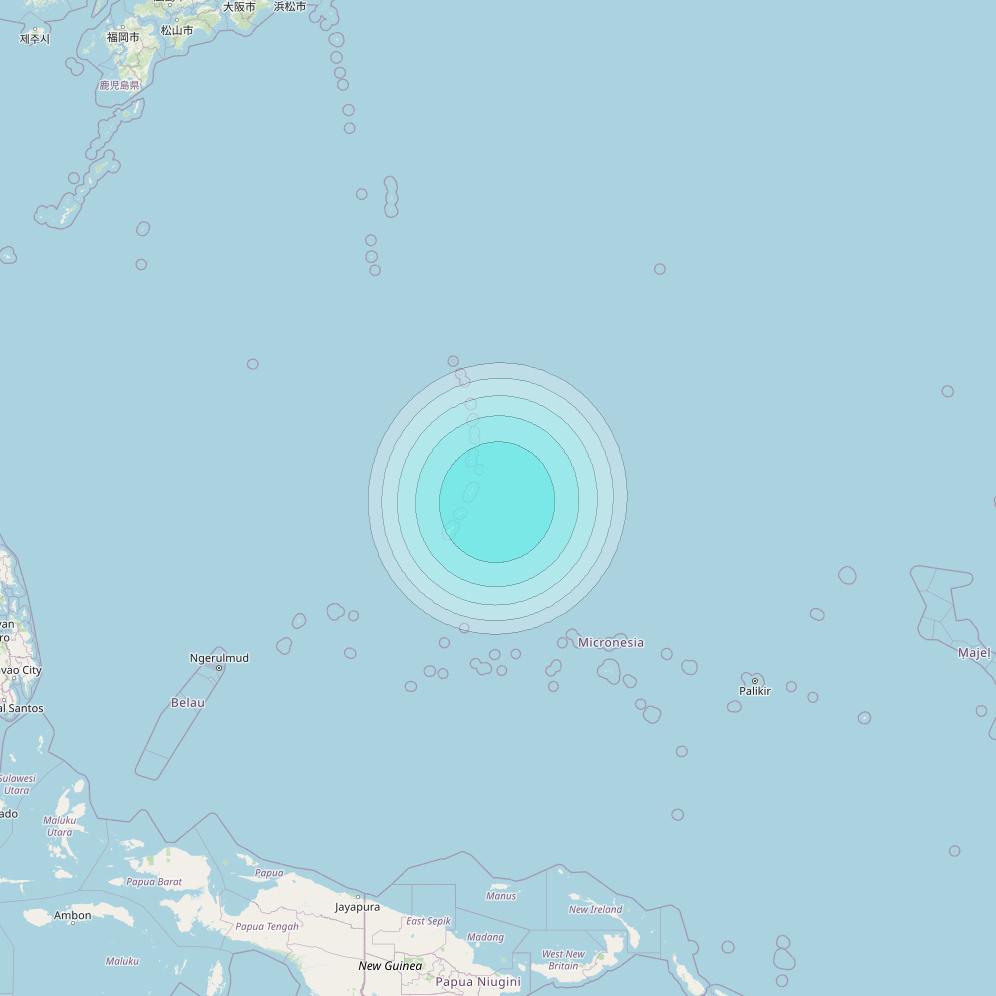 Inmarsat-4F2 at 143&deg; E downlink L-band F2S106 User Spot beam coverage map