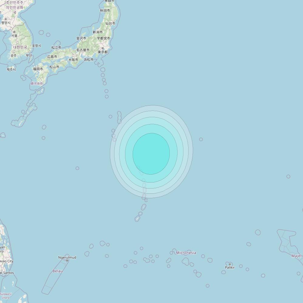 Inmarsat-4F2 at 143&deg; E downlink L-band F2S107 User Spot beam coverage map